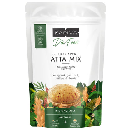 Kapiva Dia Free Gluco Xpert Atta Mix, 150g | Helps Manage Sugar Levels | Methi, Barley, Chia Seeds, Jackfruit & 6 More