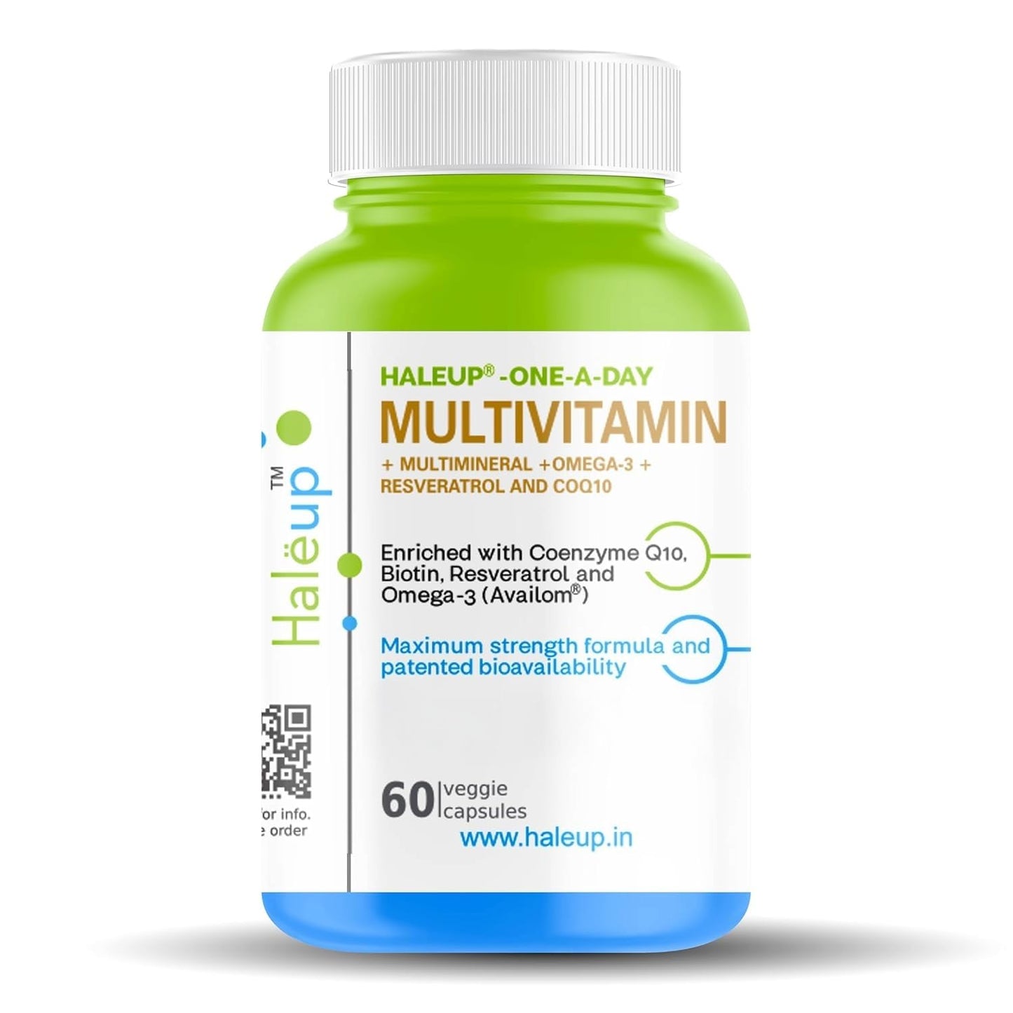 Haleup Multivitamins capsules for Women & Men - 120 CAPSULES, Multivitamin & Multimineral Supplements with Omega-3, Resveratrol, Coenzyme Q10 & Biotin