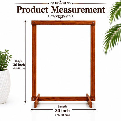 Foldable Wooden Mandap for Ganpati Decoration | Folding Ganpati Mandap for Home Pooja, Ganesh Chaturthi, Janmashtami, Navratri & All Festival Decoration | Wooden Backdrop Stand (Brown) (30 × 36 Inch)
