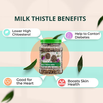 Bliss of Earth 500gm Milk Thistle Seeds Organic Super Food Great for Guts Health & Boost Immunity (Pack of 1)