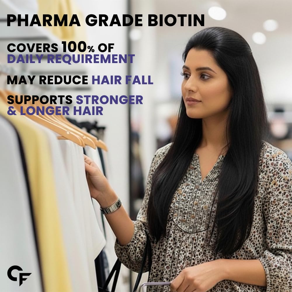 Carbamide Forte DHT Blocker with Biotin Tablets for Hair growth | Biotin Supplement with Bhringraj & Hyaluronic Acid | DHT Blocker Tablet supports Hair Growth, Scalp & Skin Health for Men & Women | 60 Tablets