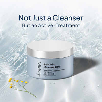 Miduty Royal Jelly Cleansing Balm | Gentle, Hydrating Balm Cleanser for Makeup, Skincare, & Sunscreen Removal | Morning & Evening Balm Cleanser |All Skin Types, Including Sensitive Skin | 100 grams