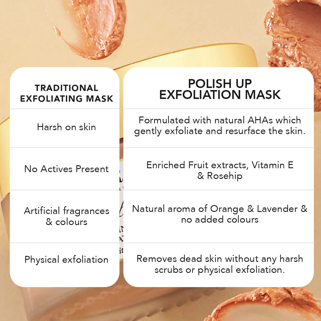 RAS Luxury Oils Polish Up Exfoliating & Brightening Clay Face Mask With Fruit AHAs & Rosehip | Softens & Hydrates Skin | Helps to Reduce Fne Lines & Wrinkles | Cruelty Free & 100% Vegan, 50g