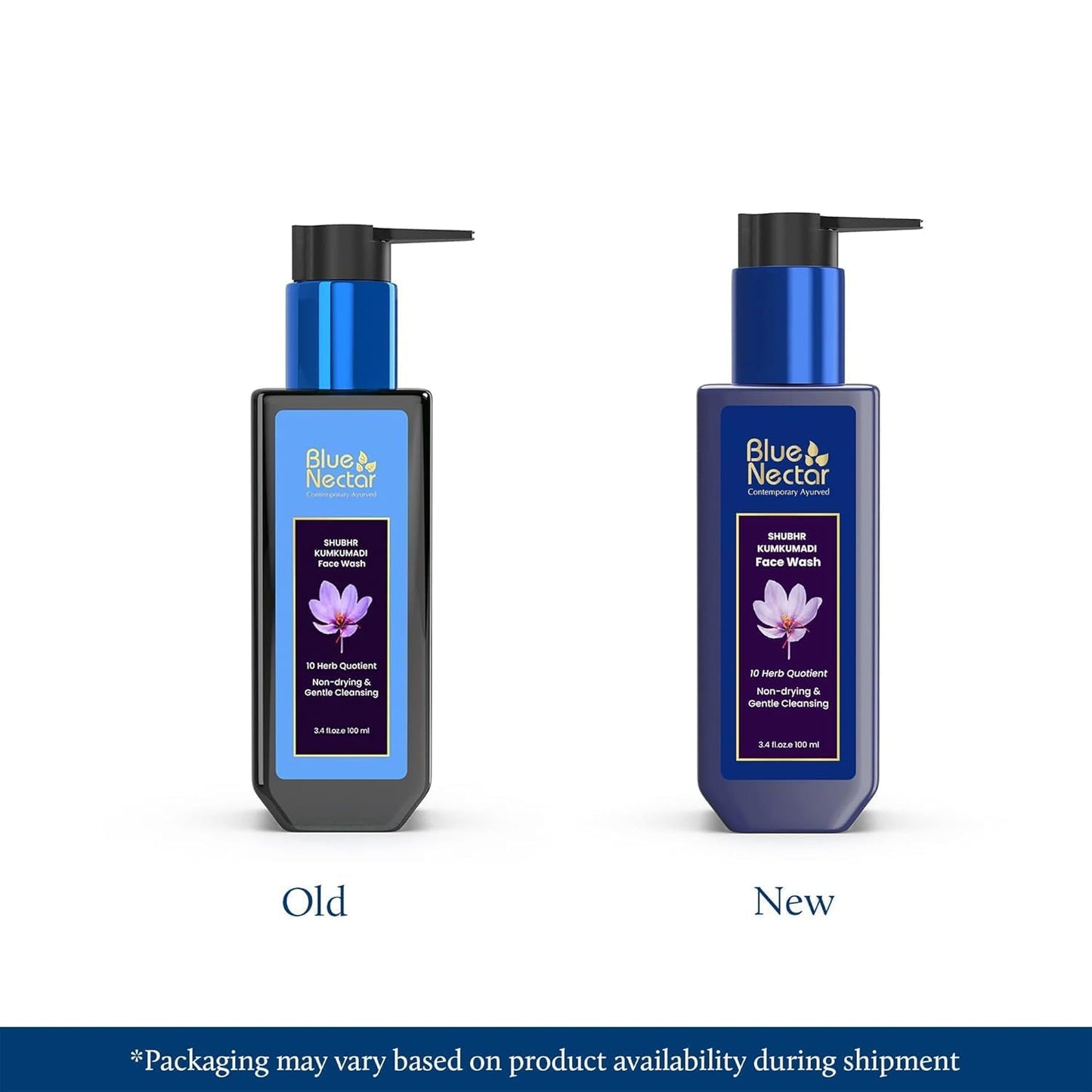Blue Nectar Kumkumadi Brightening Face Wash with Saffron for Women & Men | Sulphate free Anti Pimple Face Cleanser (10 Herbs, 100 ml)