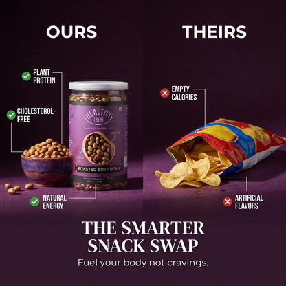 Healthy Treat Roasted Soyabean - Protein Rich 200 gm | Healthy Roasted Namkeen Snacks | Crunchy, Tasty & Delicious | Natural High Protein Snacks | Oil-Free, Non-fried Snack | Healthy Soya nuts
