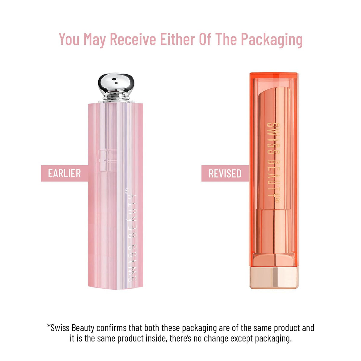 SWISS BEAUTY Shea Butter Color Changing Lip Balm, Lip Makeup, 3.2G, White