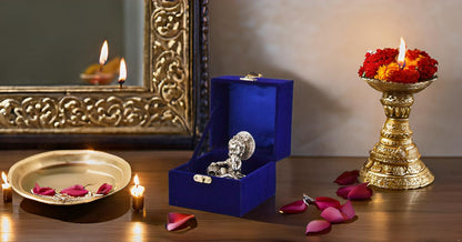 Lavanaya Silver Presents - Silver Plated Laddu Gopal/Bal Gopal God Idol Statue - Perfect for Marriage Anniversary, Wedding, Housewarming, and Birthday Gifting with Premium Gift Box