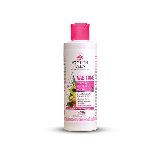 Ayouthveda Vagitone Intimate Hygiene Wash | Enriched With Aloe Vera, Amla & Green Tea | PH Balancing Formula, Prevents Dryness, Itchiness & Bad Odor | For Women (Pack Of 1-100ml)