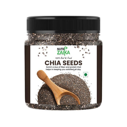 NUTRIZAIKA Organic Chia Seeds | Raw Chia seed | seed for eating | Seeds for Weight Management | Healthy Snack | Healthy food for eating diet snacks for weight loss.