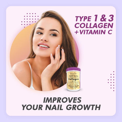 Zephivo HealthyHey Nutrition Skin Glow-N-Shine Collagen Powder 200G | Hydrolysed Collagen For Women And Men With Hyaluronic Acid, Biotin And Vitamin C For Healthy Skin, Hair And Nails - (Lemon, 200Gm)
