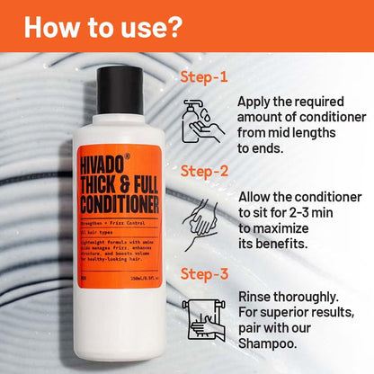 Thick & Full Conditioner for Men 250ml | Lightweight Volumizing Conditioner for Healthier-Looking Hair | Black Oats, Rosemary, Jojoba Oil & Hydrolysed Silk Protein | Sulfate & Paraben Free