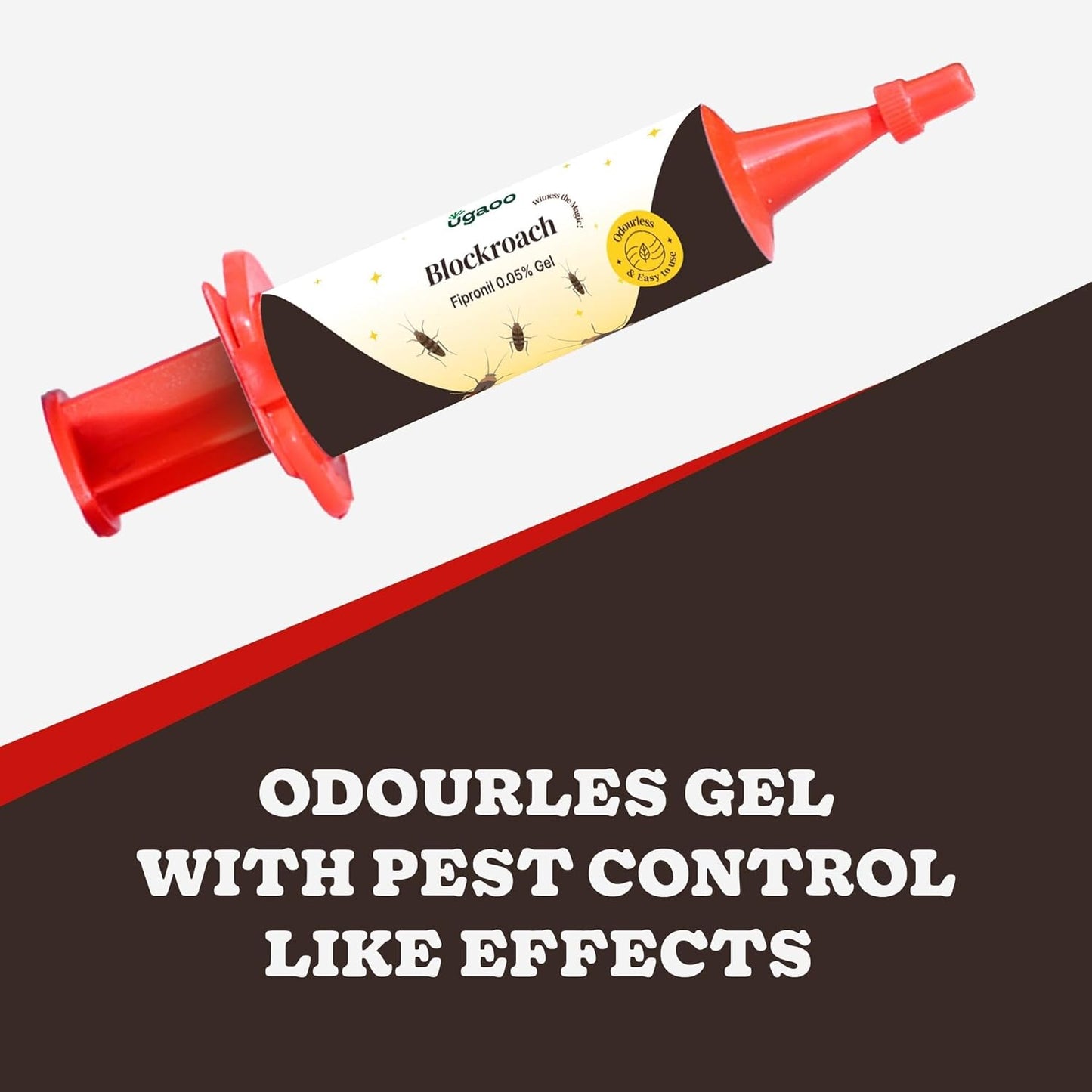 UGAOO Block Roach Gel - Cockroach Killer (20g) | Kitchen Safe | Odourless | Fast and Convenient, Pack of 1