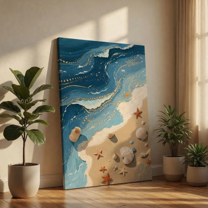 Beach Ocean Starfish Canvas Wall Art (30 x 20 Inch)