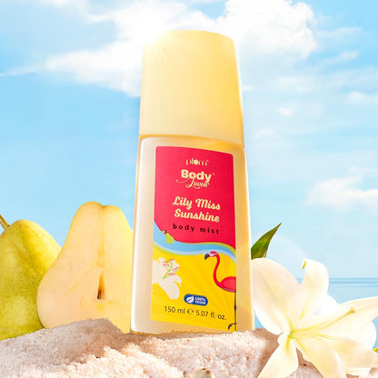 Plum BodyLovin' Lily Miss Sunshine Body Mist| Long Lasting Fresh Summer Fragrance With Notes Of Lily, Bergamot & Pear | Travel-Friendly Perfume Body Spray 150ml