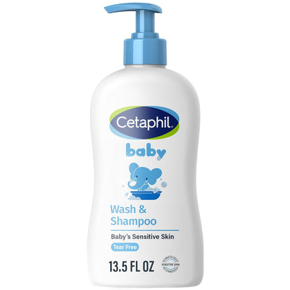 Cetaphil Baby Wash & Shampoo with Organic Calendula ,Tear Free , Paraben, Colorant and Mineral Oil Free , 13.5 Fl. Oz