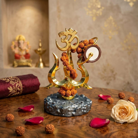 4 Inch Resin Shiv Trishul Idol for Home Decor | Beautiful Shiv Shambhu Trishul Murti for Temple, Car Dashboard, Gift Items | Mahadev Trident Figurine Showpiece Sculpture for Office Desk