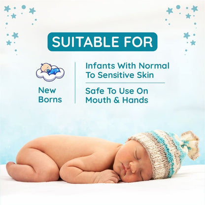 Mother Sparsh 99% Pure Water Baby Wipes (40 Unscented Wipes) Travel Friendly Pack made with Plant Based Fabric