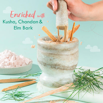 Nat Habit Shwet Chandan Kusha Baby Powder | Talc-Free, Rash-Free Dusting Powder for Newborns & Kids (0 to 5 Yrs) | Cornstarch Baby Powder for Summer, Face & Body | Ayurvedic Baby Puff Powder 150g