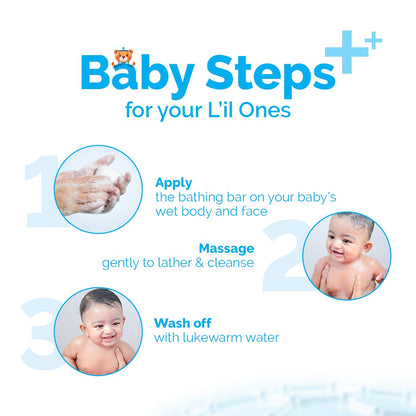 Mamaearth Baby DermaSoft Bathing Bar with SensiCareComplexTM for Baby's Sensitive Skin - 75 g | Pack of 1 | Co-created with Dermatologists for Newborns | Enriched with SensiCareComplexTM for Baby's Sensitive Skin | Safe and Non-irritant formula*