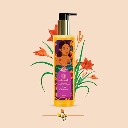 Ashpveda Ayurvedic Face Wash Cleanser with Kashmiri Saffron & Neem Gentle Exfoliating Cleanser, Removes Oil & Dirt, Hydrates & Refreshes Skin (100ml)