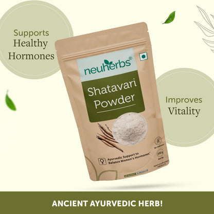 Neuherbs Shatavari Powder | Ayurvedic Support To Balance Women's Hormones | Herbal Supplement | Good For Healthy Digestion & Reproductive System - 100g