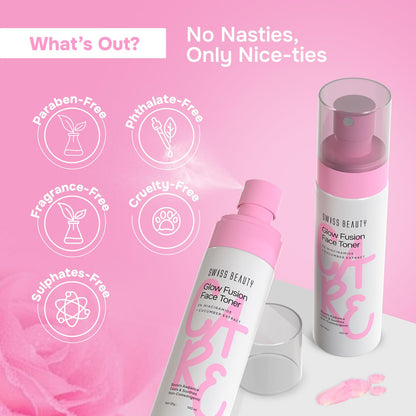 Swiss Beauty Care Glow Fusion Face Toner | Hydrating & Soothing | 3% Niacinamide & Cucumber Extract | Refreshing | 100ml