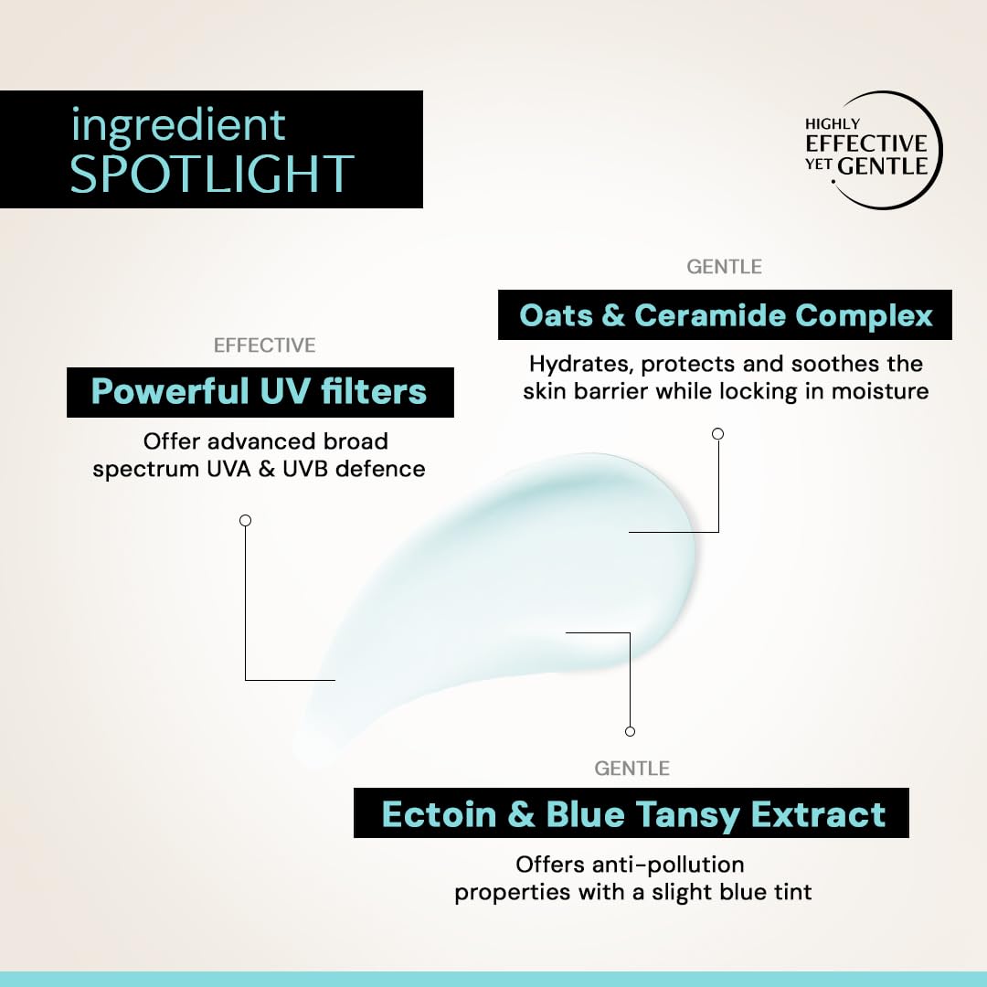 Product ingredient spotlight with text on a beige background