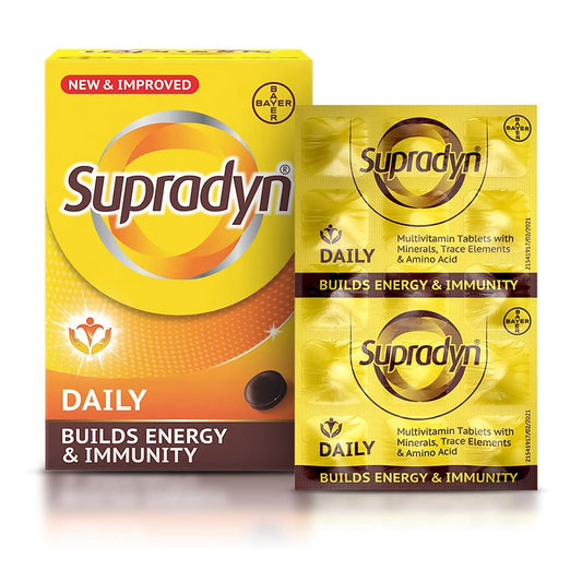 Supradyn Daily Multivitamin Tablets with Essential Zinc, 12 Vitamins, 5 Trace Elements for Daily Immunity & Energy for Men & Women, 180 Tablets