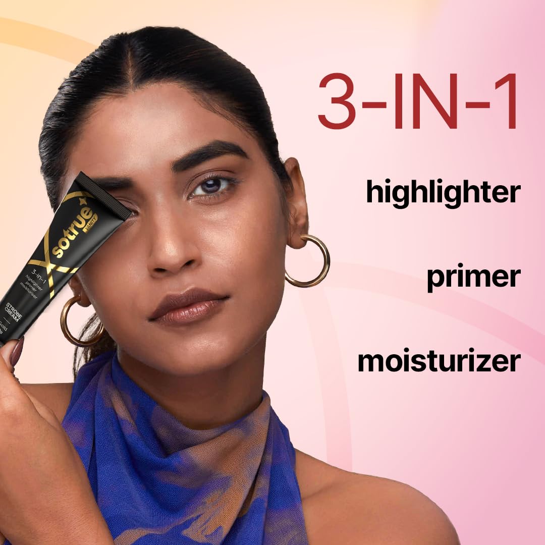 Sotrue Strobe Cream Combo Pack of 2, Gold and Pink - 30gm Each | Primer + Highlighter + Moisturizer | Intense Hydration | Flawless Radiant Dewy Skin | Illuminating & Glowing Makeup Base