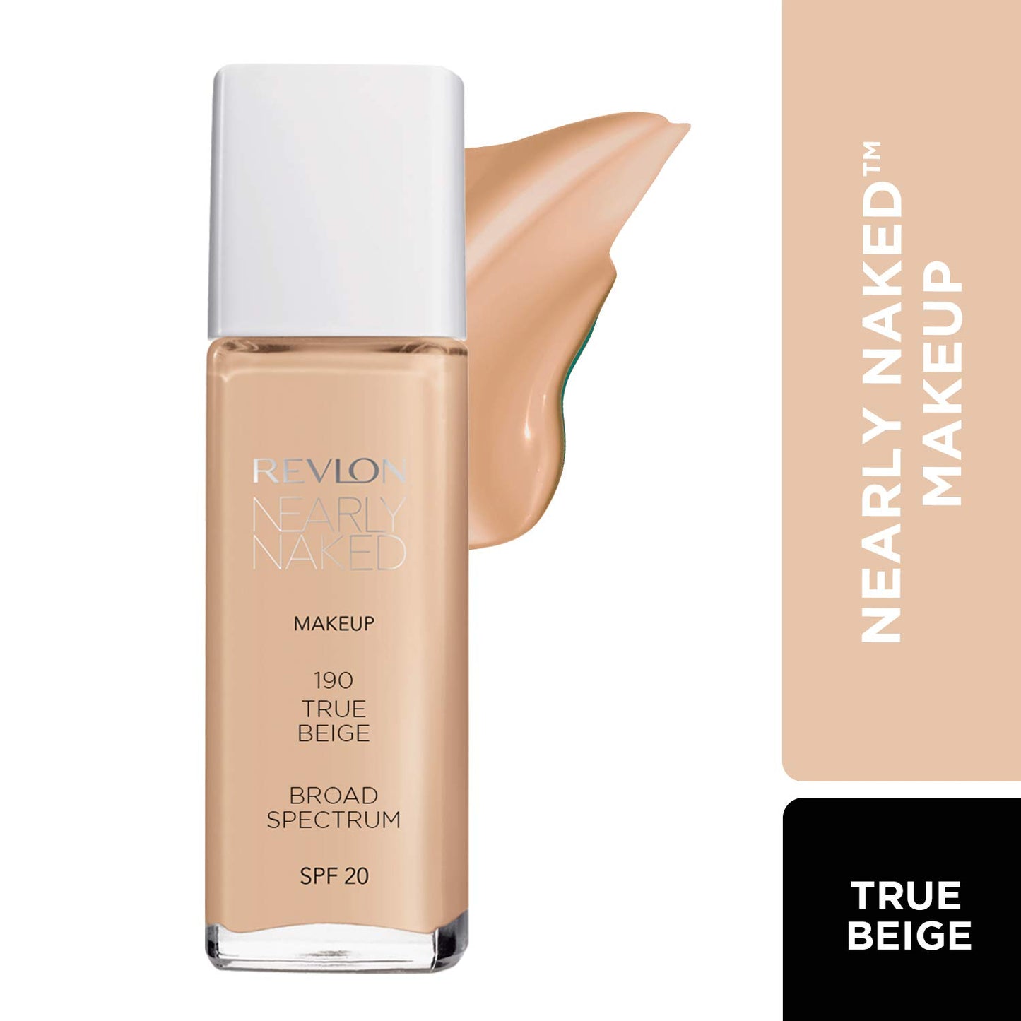Revlon Nearly Naked Make Up Foundation - True Beige 190, 30ml Bottle
