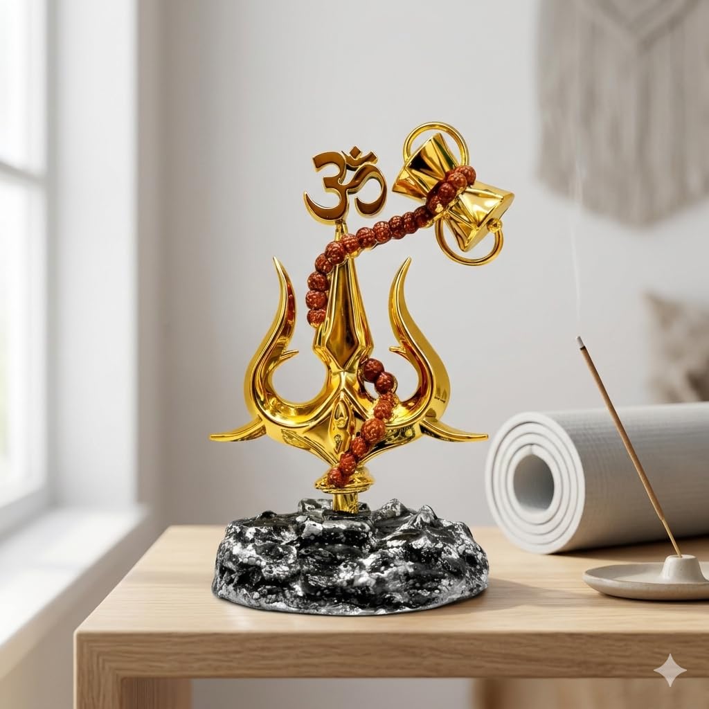 Trishul Matte Finish Decorative Idol – Unique Desk Car & Home Décor Statue Ideal Gift for Office Puja Room & Special Occasions