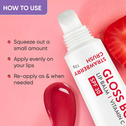 Zephivo Dot & Key Strawberry Lip Balm (12gm) for Moisturization | Soft and Naturally Pink Lips |Tinted Lip Balm with SPF 30 & Vitamin C + E | Lipbalm for Dry & Dark Lips | Lip Balm for Women
