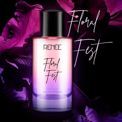 RENEE Floral Fest Eau De Parfum, Premium Long-lasting Fragrance With Notes of Orange, Mandarin, Osmanthus, Rose & Vanilla, Scent for Every Occasion, Ideal Perfume for Women, 50Ml
