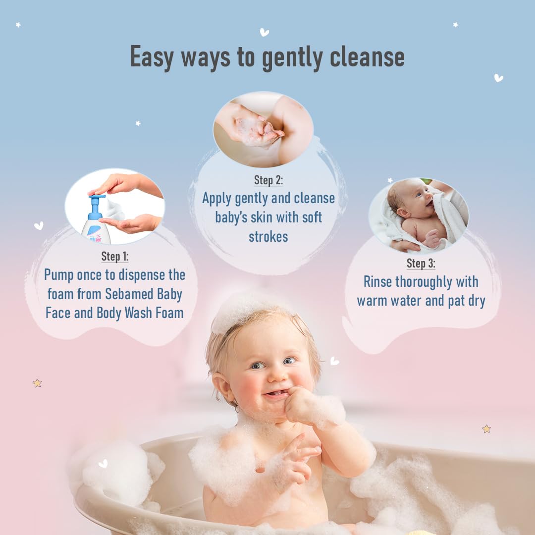 Sebamed Baby Face & Body Wash Foam|pH 5.5|Ideal for face & body cleansing|400 ml