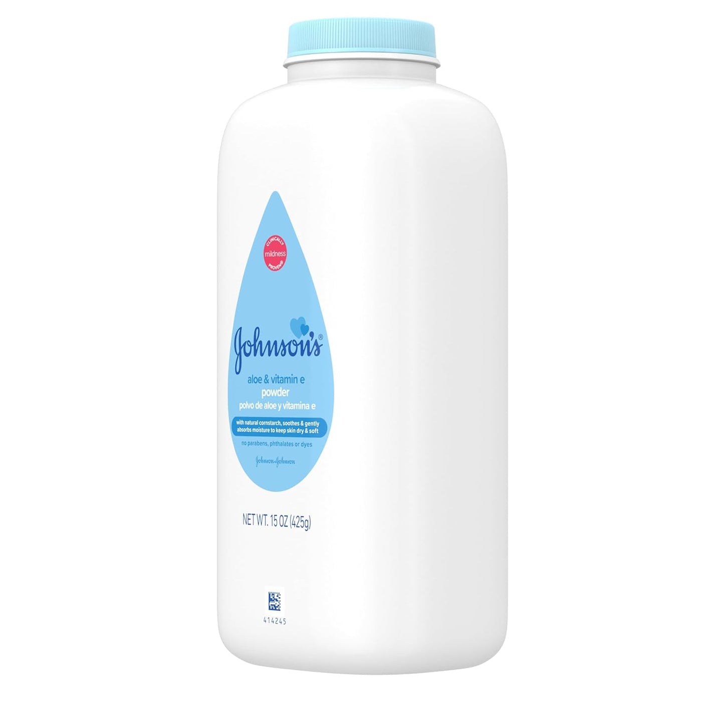 Johnson's Baby Powder Pure Cornstarch with Aloe & Vitamin E 15 Ounce (425 g)