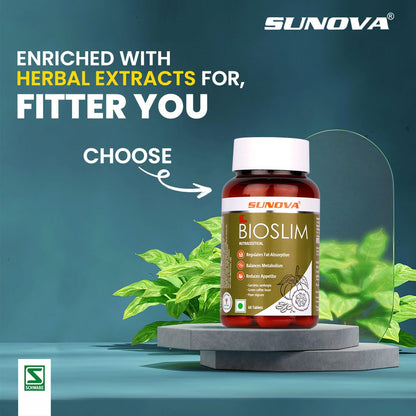 SUNOVA Bioslim Tablets - Fat Burner and Appetite Supressant for weight loss - Pack of 1