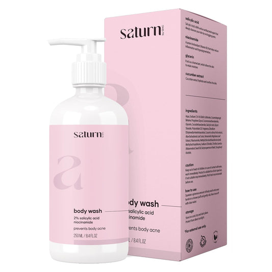 Saturn by GHC 2% Salicylic Acid Body Wash for Women With Niacinamide, Glycerin & Cucumber Extract, Gently Exfoliates & Deeply Nourishes, SLS-Free, Paraben-Free | 250 ml