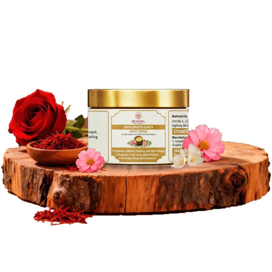 We Herbal’s Shata Dhauta Ghrita Face Cream 50g for Women & Men, Anti Aging Face Cream for Skin Healing, Firming, Brightening Glow & Even Tone, Deep Nourishing & Moisturising Cream for All Skin Types