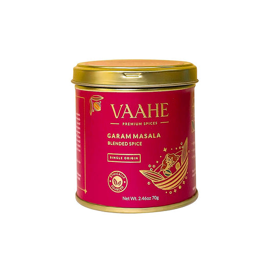VAAHE Garam Masala 70g | Handcrafted Blend of 17+ Premium Whole Spices | Authentic Indian Masala for Curries, Gravies & Tadka | Freshly Ground and Packed | 100% Pure | Airtight Tin Box