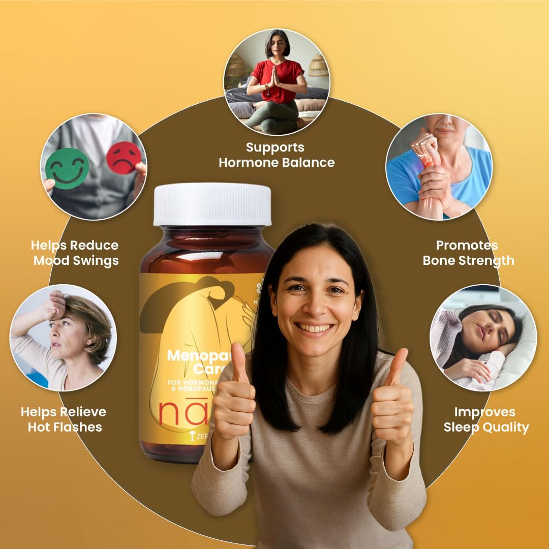 ZEROHARM Narie Menopause Supplements for Women | Shatavari, Black Cohosh & Chasteberry Extract | Helps With Hot Flashes & Night Sweats Relief, Hormone Balance & Mood Support | 60 Nano Tablets