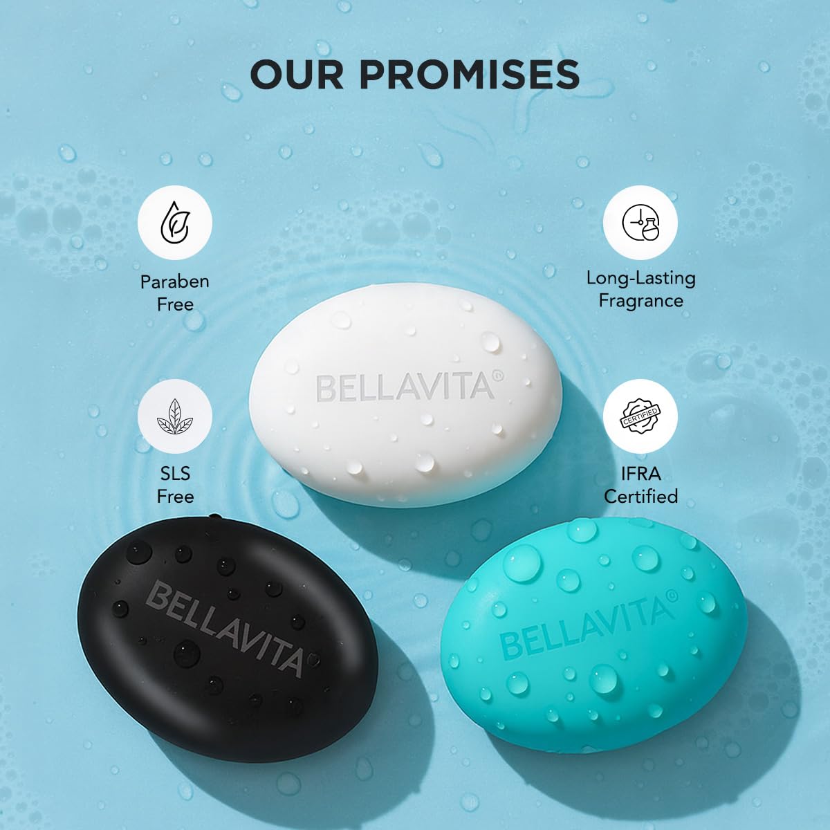 BELLAVITA Perfume Bathing Soap Bar for Men 3 x 100Gm with Pure Glycerin for Glowing Skin | CEO Man, Skai Aquatic and White Oud | Paraben and SLS Free