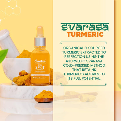 Himalaya Dark Spot Clearing Turmeric Face Serum | with 10% Glycolic Acid, 2% Niacinamide & Organically sourced Turmeric | Visibly Reduces Dark Spots from Day 7 | Clinically Tested | Non Staining | 15ml
