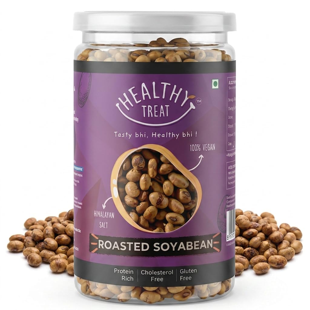 Healthy Treat Roasted Soyabean - Protein Rich 200 gm | Healthy Roasted Namkeen Snacks | Crunchy, Tasty & Delicious | Natural High Protein Snacks | Oil-Free, Non-fried Snack | Healthy Soya nuts