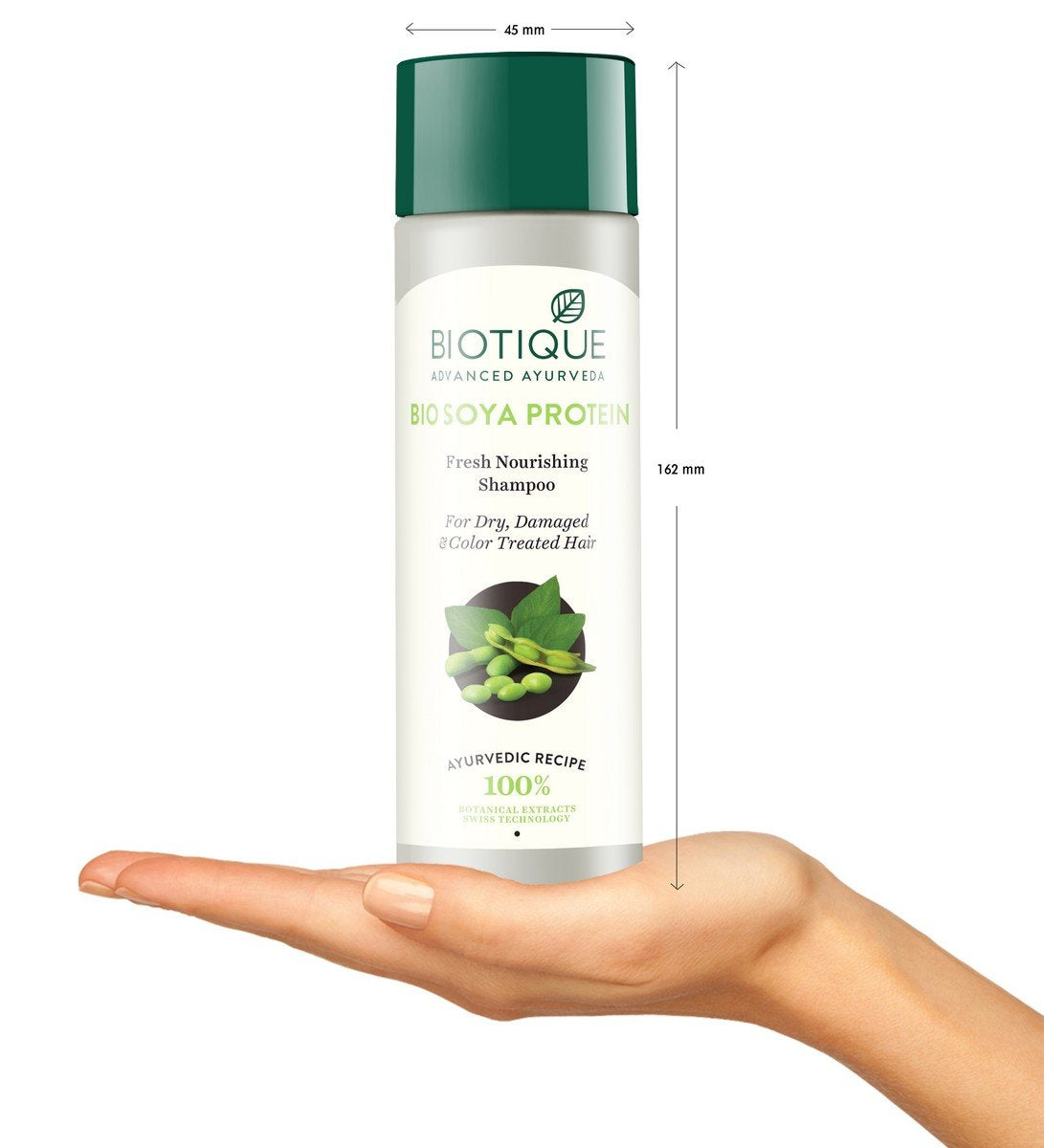 Biotique Bio Green Apple Fresh Daily Purifying Shampoo and Conditioner for Oily Scalp and Hair, 180m & Biotique Bio Soya Protein Fresh Nourishing Shampoo, 190ml