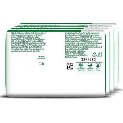 Dettol Original Germ Protection Bathing Soap Bar (625gm) | Kills 99.99% germs, 125gm , Pack of 5