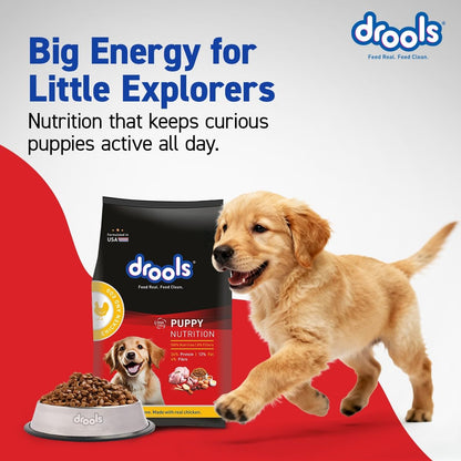 Drools Puppy Dry Dog Food 1.2Kg Pack | Chicken and Egg Flavour | Optimal Growth | Healthy Coat & Skin | Strong Immune System | Enhanced Palatability