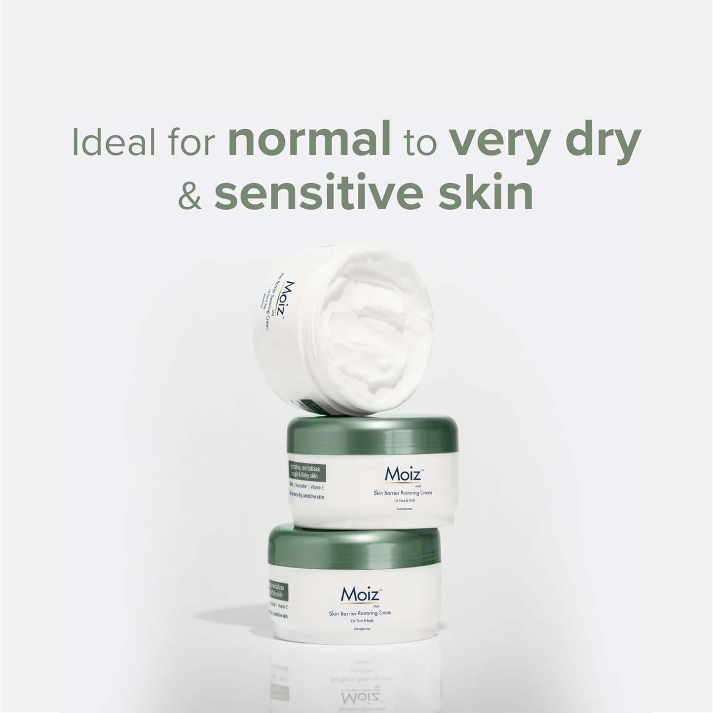 Moiz MM Skin Barrier Restoring Cream | For Very Dry & Sensitive Skin | Shea Butter & Vitamin E | Dermatologically Tested