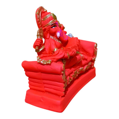 Ganesha Ganesh Ganpati Gajanan Statue Idol Murti Gift Item Decorative Showpiece Multicolor Polyresin Pack of 1 (B15)