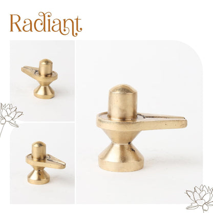 Brass Shivling Idol for Pooja & Home Temple | Sacred Shiva Ling Brass Murti for Spiritual Decor & Gift (Design08: L5 x W3 x H4 cm)