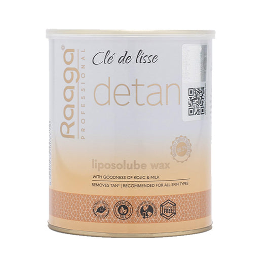 Raaga Professional Detan Liposoluble Wax | Kojic and Milk (Imported Ingredient) | Removes Tan | Dermatologically Tested, Colophony Free | For All Skin Types (800 ml)